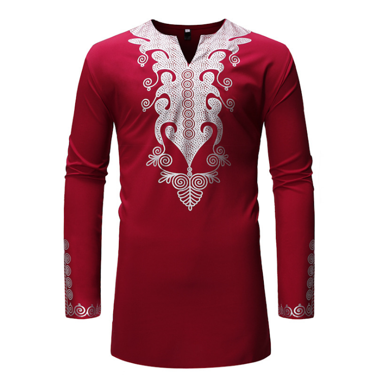 Long sleeve shirt men's bronzing African style Ouma men's shirt - Bekro's ART