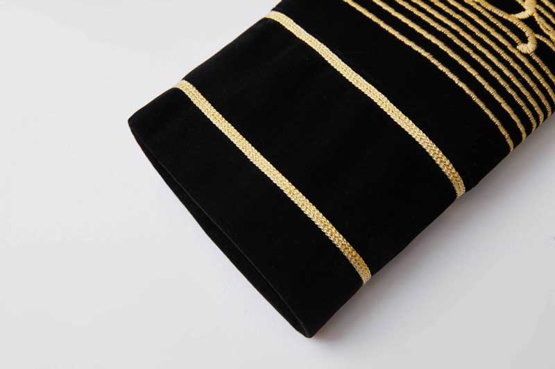 Luxury Baroque Gold Floral Embroidery Blazer Jacket Men Shawl Lapel Velvet Cardigan Blazers Men Wedding Party Prom Costume Homme - Bekro's ART