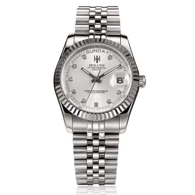 Holuns Men Watches Luxury Top Brand Gold Diamond Role Quartz Calendar Relogio Masculino Wrist Watch Clock - Bekro's ART