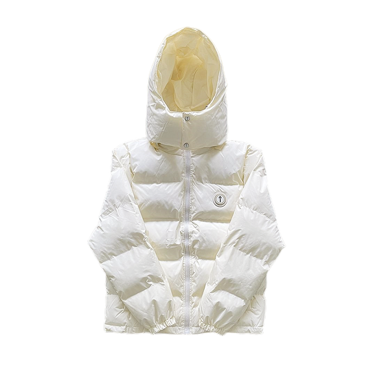 Men Winter Trapstar London Puffer Jacket Cream Removable Hoodie 1:1 Top Quality Embroidered Coat UK High Street Fashion - Bekro's ART