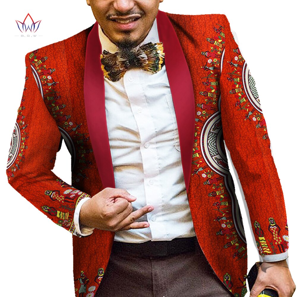Men African Clothes Print Blazer Jackets Long Sleeve Trendy Mens Ankara Fashions Blazer Slim Fit African Clothes Men WYN184 - Bekro's ART