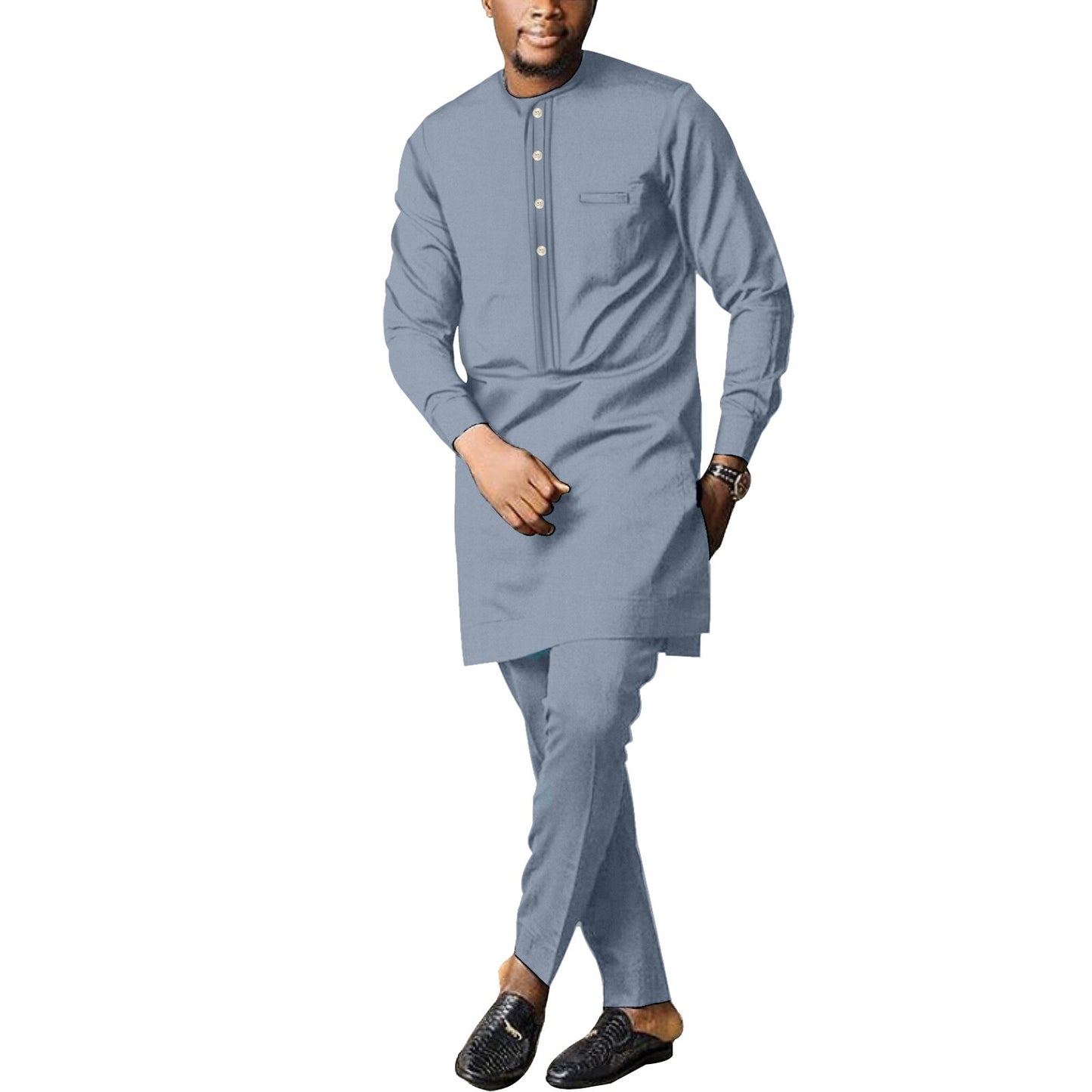 African Clothes for Men Long Sleeve Designer Tradition Casual Dashiki Men Top Shirts and Pants Sets - Bekro's ART