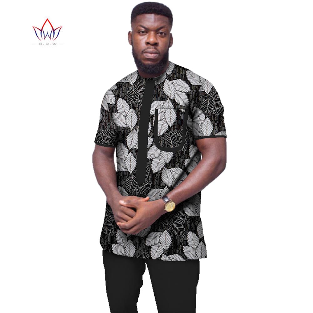 Casual African Print Top and Pants Sets Bazin Riche Ankara Clothes 100% Cotton 2 Pieces Pant Sets Mens African Clothing WYN449 - Bekro's ART