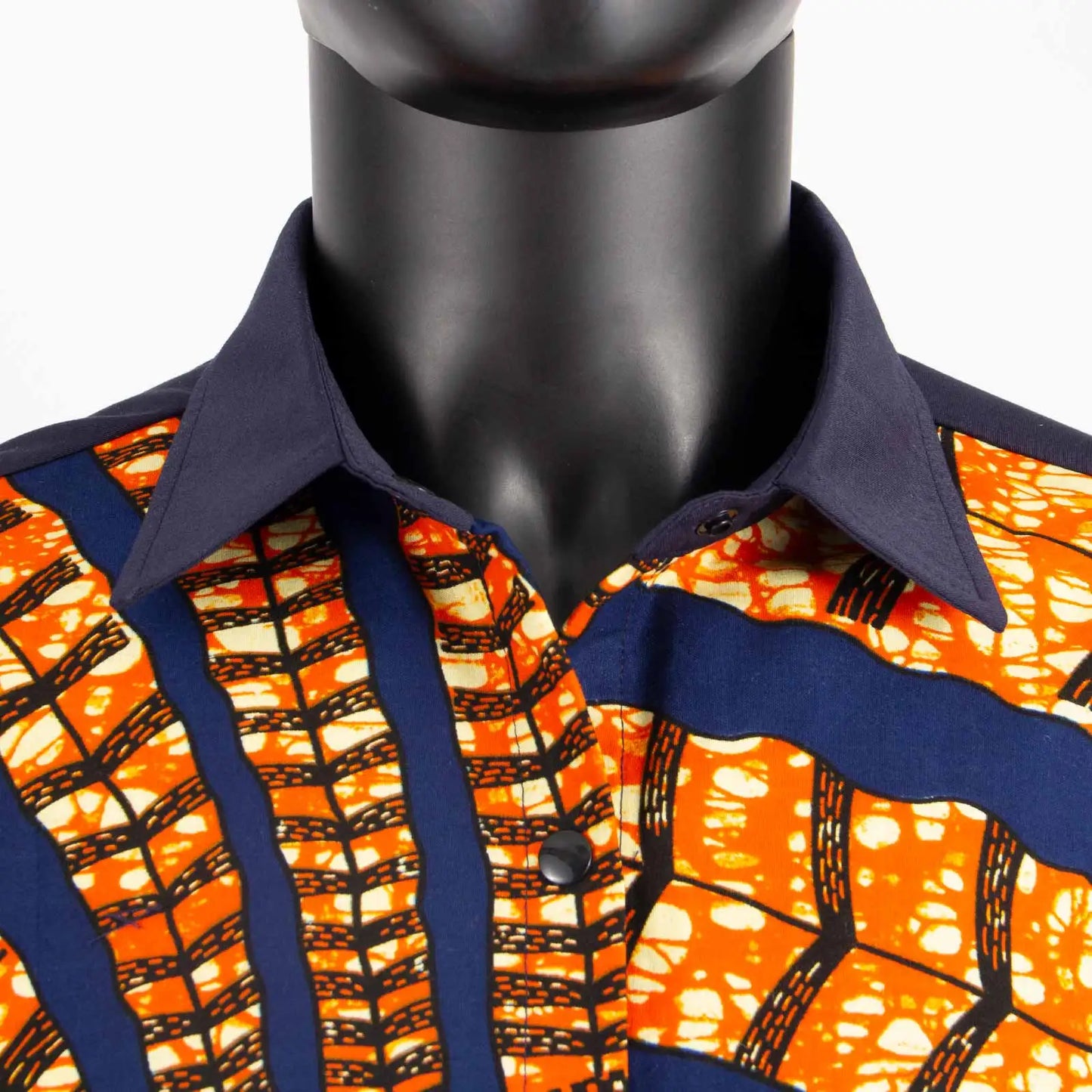 African Print Dashiki Ankara Formal Men Full Sleeve Stand Neck Slim Fit Dress Shirt