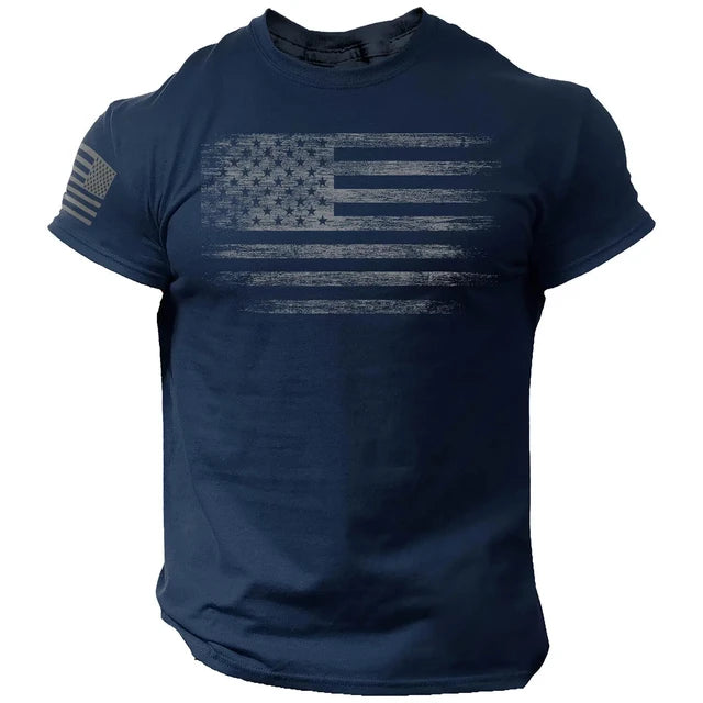 American Flag Casual Short Sleeved Sportswear Shirt