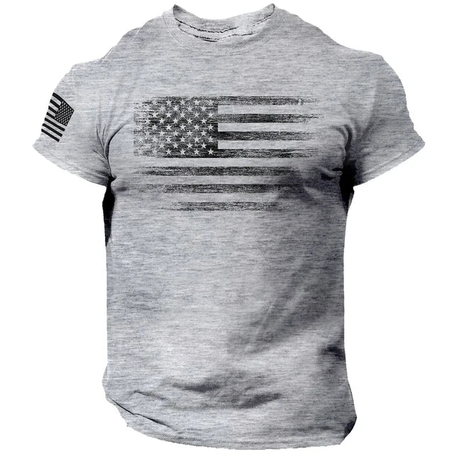 American Flag Casual Short Sleeved Sportswear Shirt