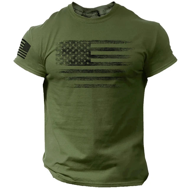 American Flag Casual Short Sleeved Sportswear Shirt