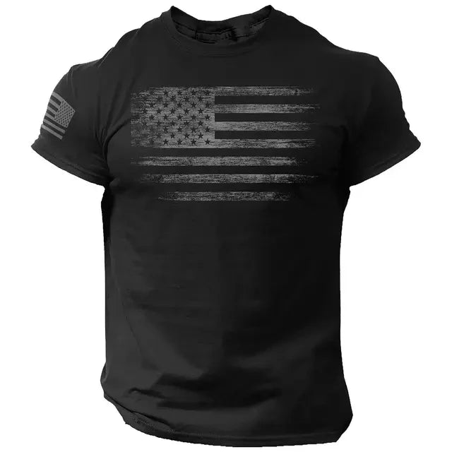 American Flag Casual Short Sleeved Sportswear Shirt