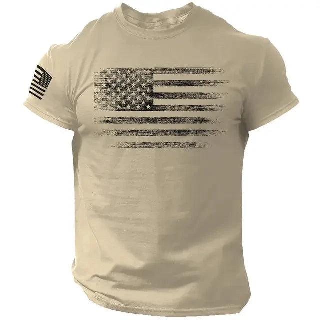 American Flag Casual Short Sleeved Sportswear Shirt