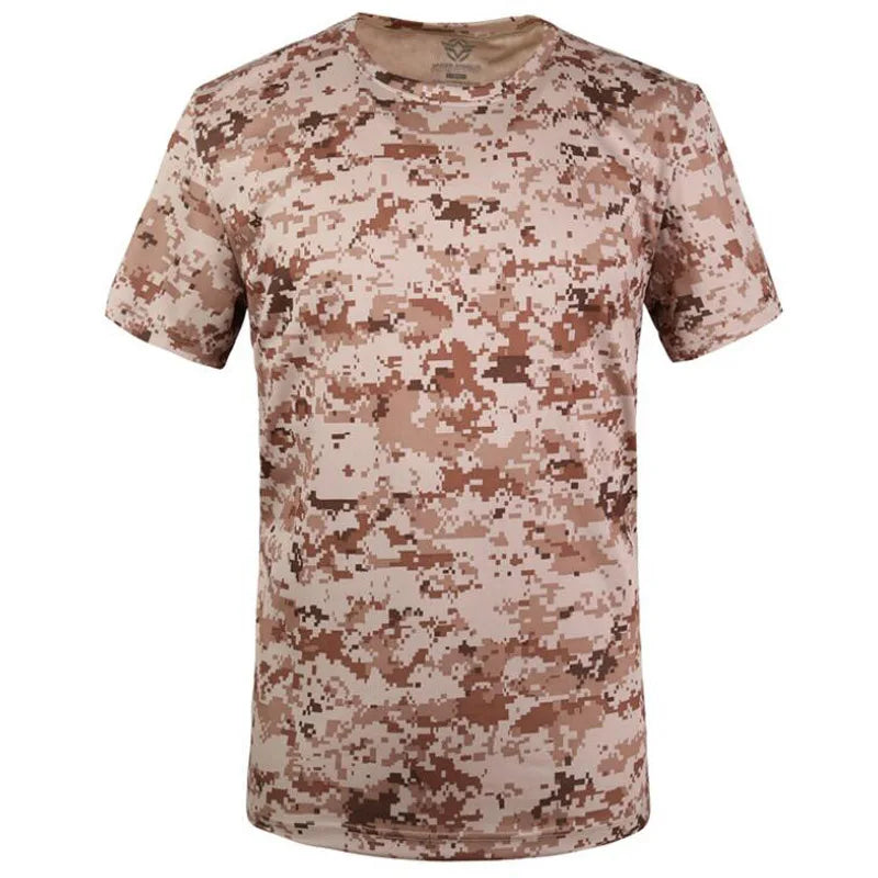 Camouflage Quick Drying Short Sleeve Outdoor Military Tactical Combat Fitness Shirt