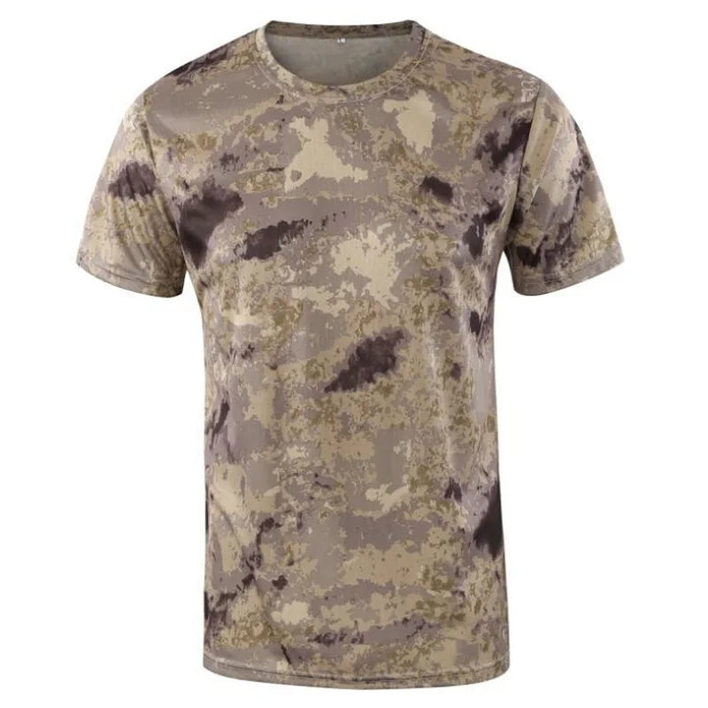 Camouflage Quick Drying Short Sleeve Outdoor Military Tactical Combat Fitness Shirt