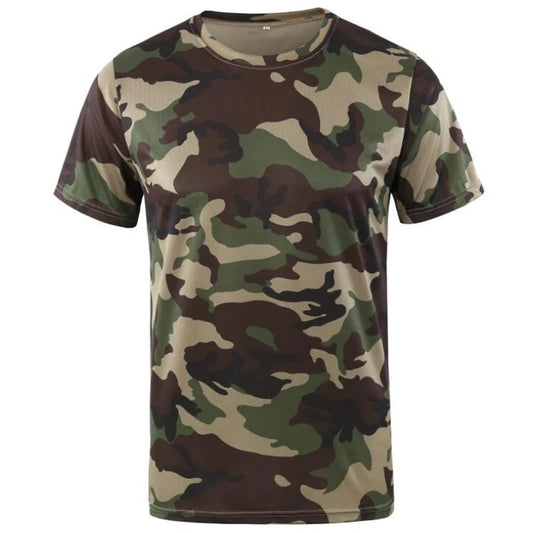 Camouflage Quick Drying Short Sleeve Outdoor Military Tactical Combat Fitness Shirt