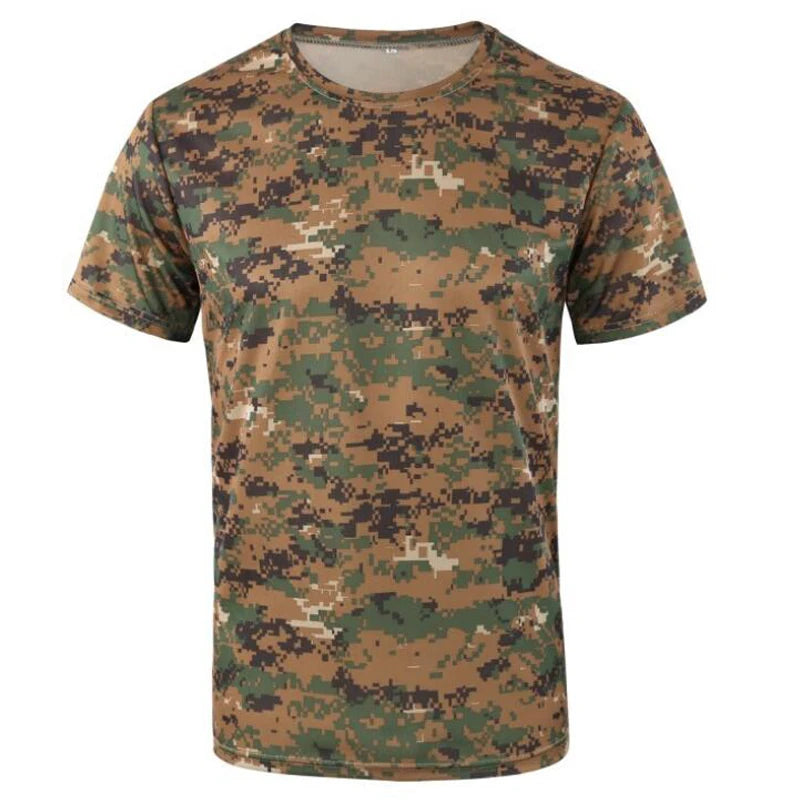 Camouflage Quick Drying Short Sleeve Outdoor Military Tactical Combat Fitness Shirt