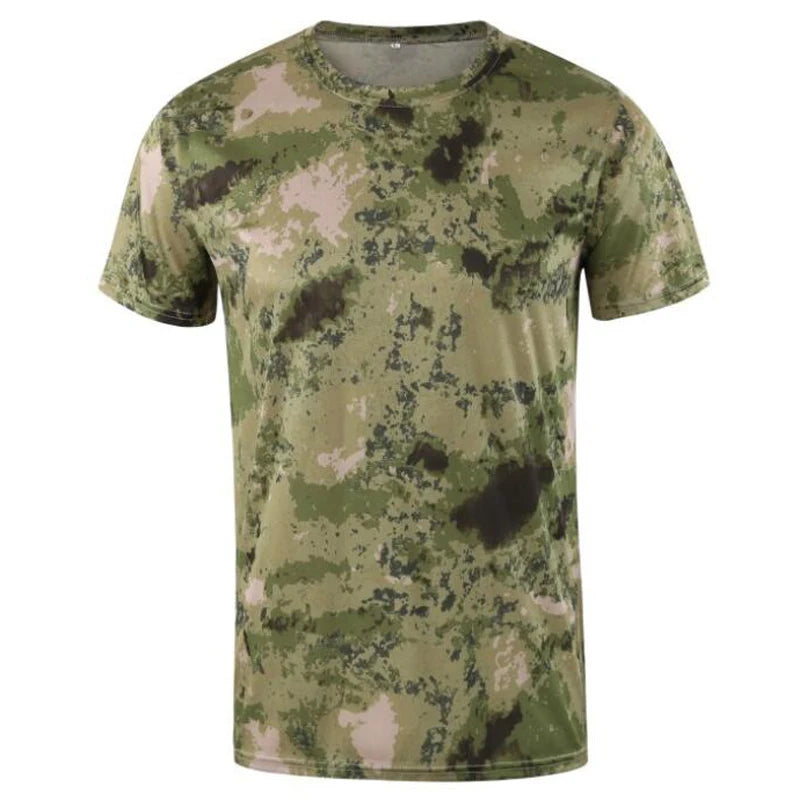 Camouflage Quick Drying Short Sleeve Outdoor Military Tactical Combat Fitness Shirt