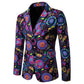 Newest African Style  Blazer Linen Casual Printed Jackets  Summer Fashion Men Suit Blazers Plus Size Male Coat