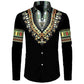 African Dashiki Collar Button Up Shirt Casual Long Sleeved Ethnic Style Street Shirt