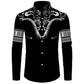 African Dashiki Collar Button Up Shirt Casual Long Sleeved Ethnic Style Street Shirt