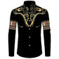 African Dashiki Collar Button Up Shirt Casual Long Sleeved Ethnic Style Street Shirt