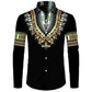 African Dashiki Collar Button Up Shirt Casual Long Sleeved Ethnic Style Street Shirt