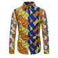 Button Up Kente Dashiki African Print Long Sleeve Traditional Ethnic Top