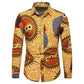 Button Up Kente Dashiki African Print Long Sleeve Traditional Ethnic Top