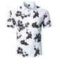 Short Sleeve Floral Pattern Top Casual Fashion Lapel Polo Shirt