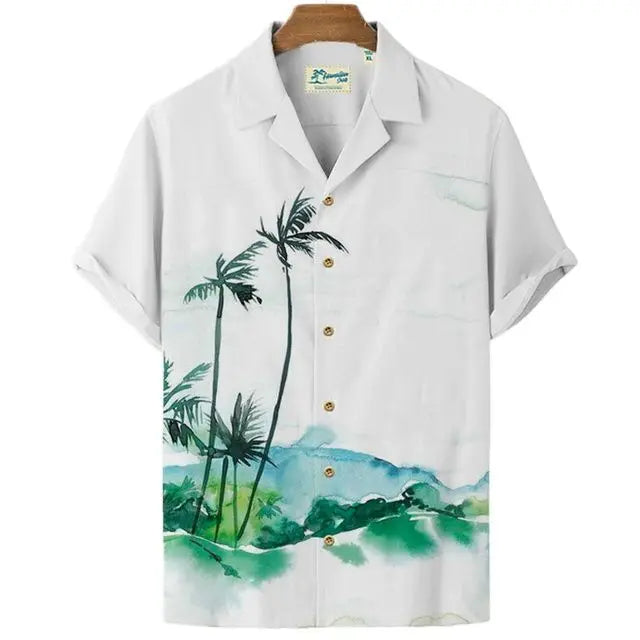 Fashion Hawaii Harajuku Palm Tree Short Sleeve Casual Top