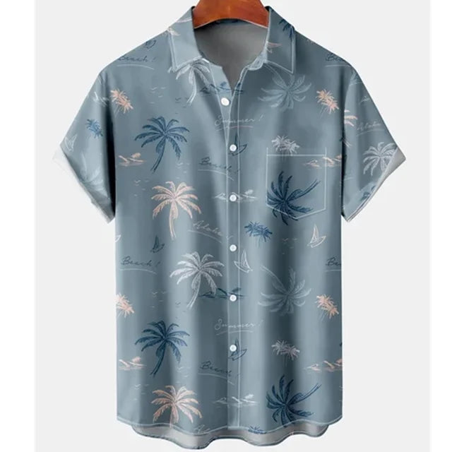 Fashion Hawaii Harajuku Palm Tree Short Sleeve Casual Top