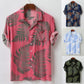 Short Sleeve Hawaiian Casual Loose Buttons Colorful Print Fashion Summer Shirt