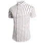 Fashion 12 Style Design Short Sleeve Casual Striped Beach Shirt