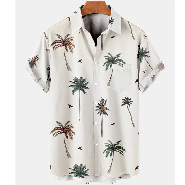 Fashion Hawaii Harajuku Palm Tree Short Sleeve Casual Top