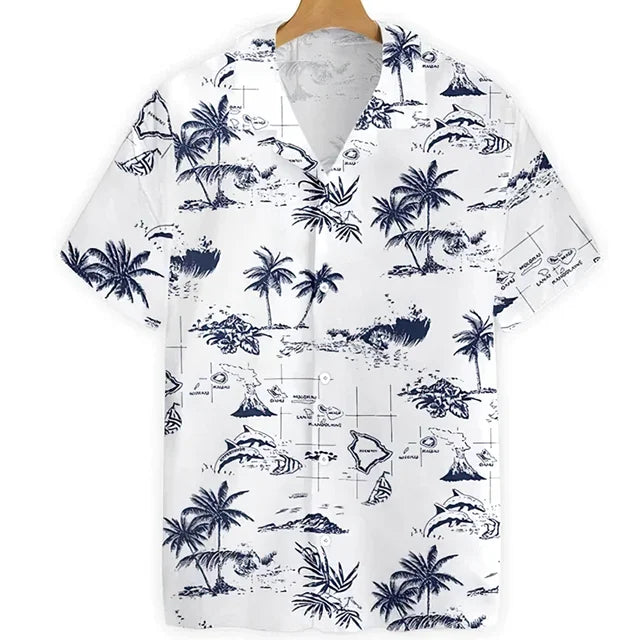 Fashion Hawaii Harajuku Palm Tree Short Sleeve Casual Top