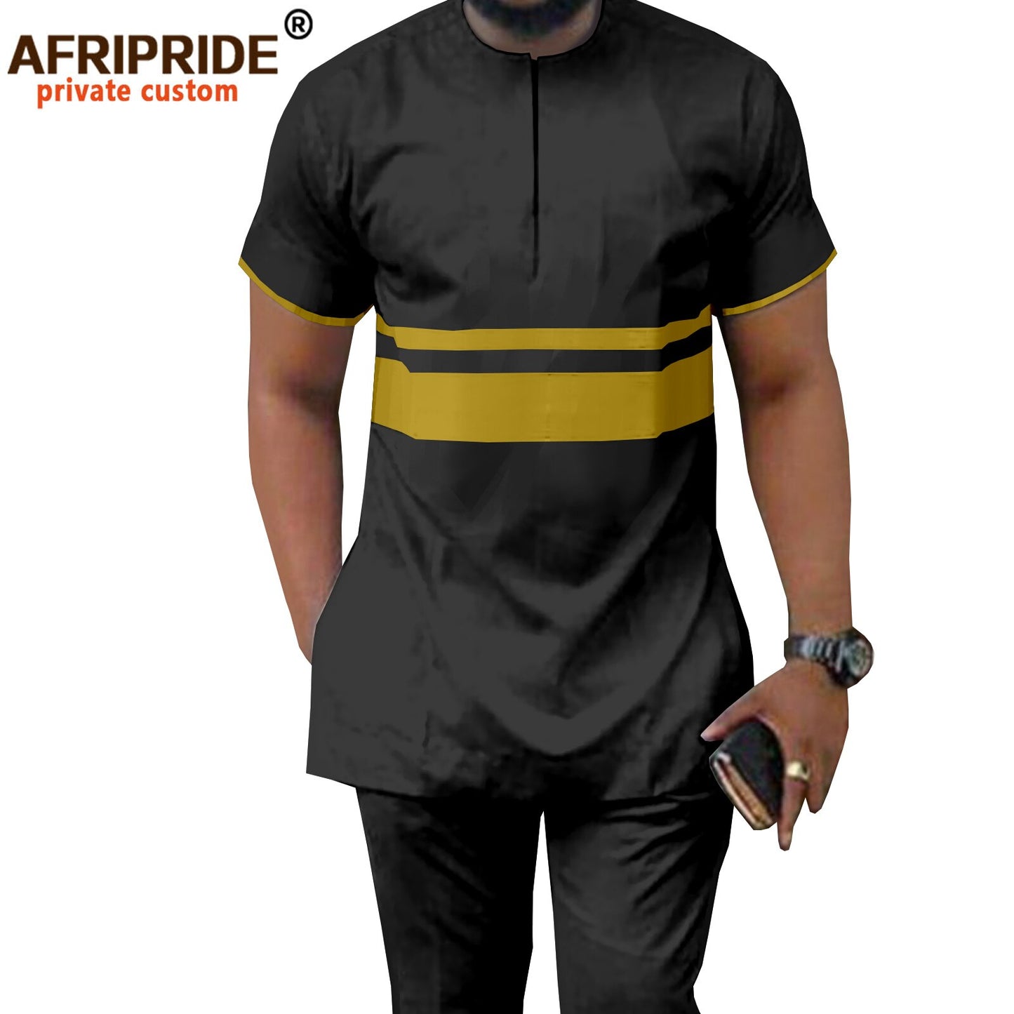 African Men`s Clothing Short Sleeve Dashiki Shirts and Pants 2 Piece Set Plus Size Casual Outfits Ankara Style Blouse A2116042