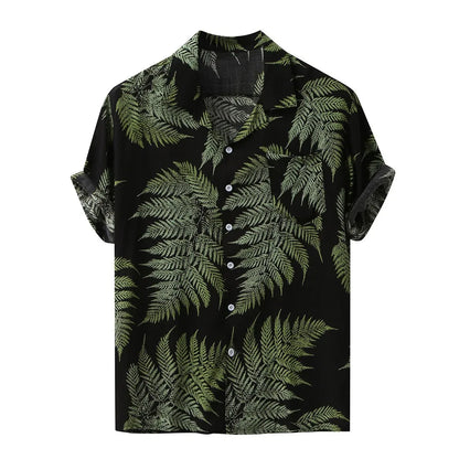 Short Sleeve Hawaiian Casual Loose Buttons Colorful Print Fashion Summer Shirt