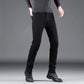 Pure Black Slim Elastic Straight Business Fashion Leisure Denim Pants