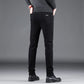 Pure Black Slim Elastic Straight Business Fashion Leisure Denim Pants