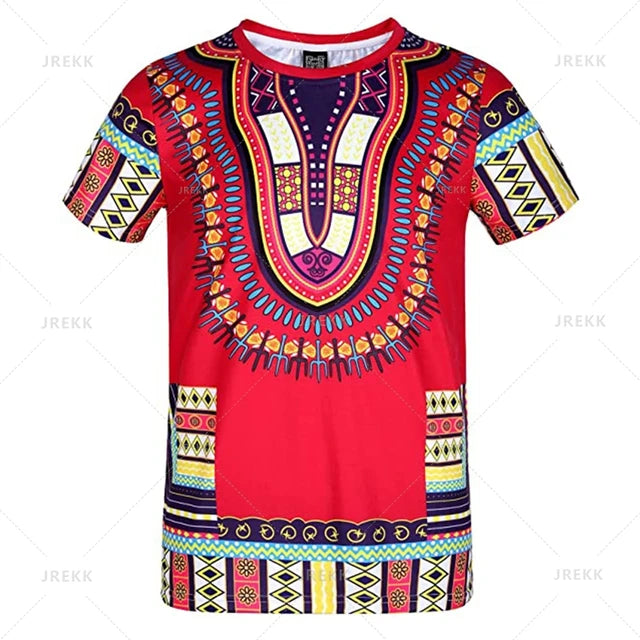 African Dashiki Ethnic Loose Fit Top Tee