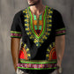 Trendy African Ethnic Loose Fit Short Sleeve V-Neck Designed Dashiki Daily Casual Top