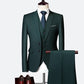 Wedding Prom Suit Green Slim Fit Tuxedo Men Formal Business Work Wear Suits 3Pcs Set (Jacket+Pants+Vest) - Bekro's ART