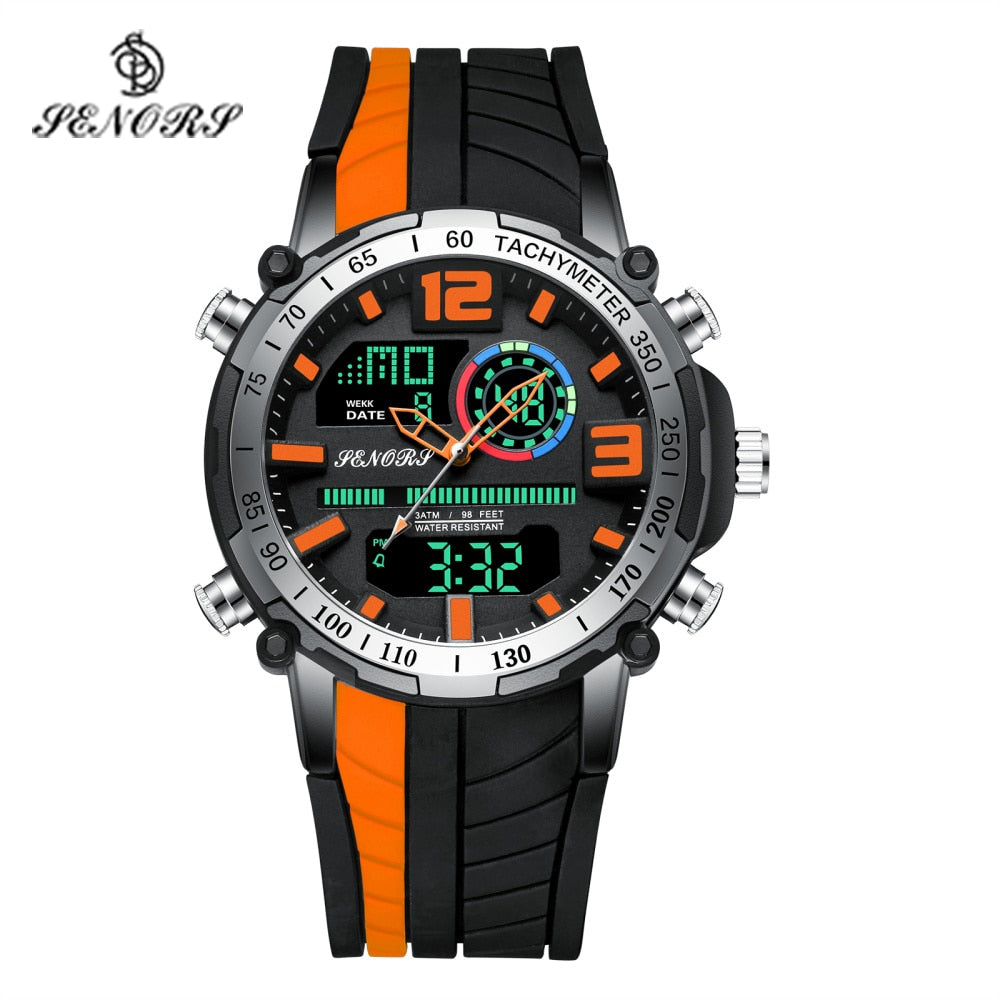 Senors Digital Watch Men Sports Watches Fashion Dual Display Men's Waterproof LED Digital Watch Man Military Clock Relogio - Bekro's ART