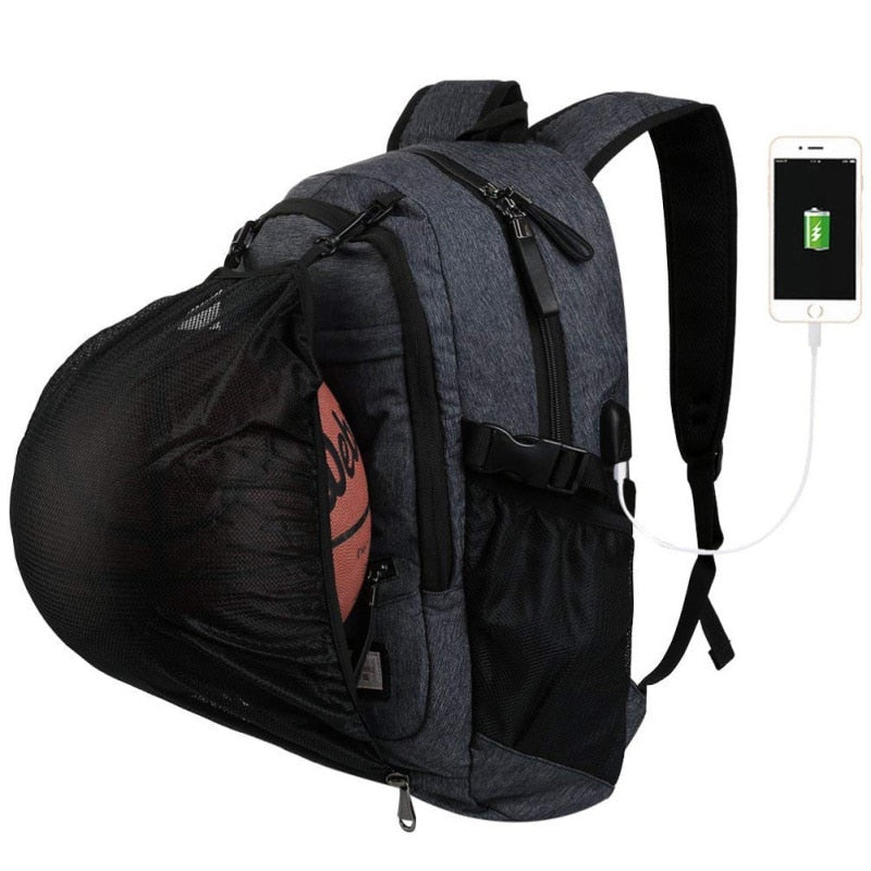Men Sport Basketball Backpack Laptop School Bag For Teenager Boys Soccer Ball Pack Bag Male With Football Basketball Net - Bekro's ART