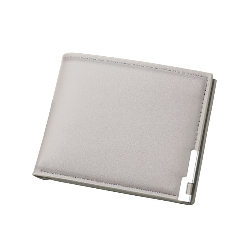 Men's Short Wallet Simple Ultra Thin Gray Can Hold Driver License Wallet Multi-Card Wallet Student Wallet - Bekro's ART