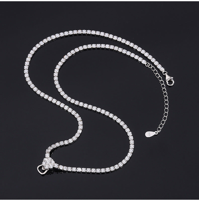 High-Definition Full Diamond Simulation Diamond Necklace Universal Chain Imported High-Carbon Diamond Advanced Sense Universal Necklace - Bekro's ART