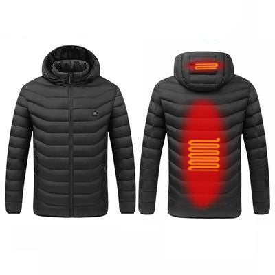 Smart Heating Clothes Winter Standing Collar Hooded Light Thin Heat Preservation Jacket Men's Electric Heating Thermostat Cotton Jacket - Bekro's ART