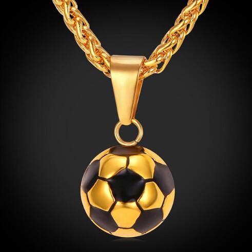 football Pendant With Chain  Soccer Necklace - Bekro's ART