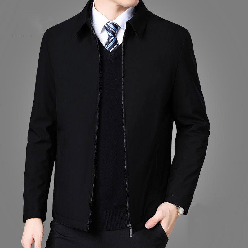 Mens Jackets And Coats Turn Down Collar Men Winter Jacket Zipper Side Pocket Men's Clothing Fashion Long Sleeve Coat Men - Bekro's ART