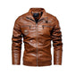 Men Leather Jacket Autumn Zipper Long Sleeve High Quality Motorcycle Jacket Coat Winter Turn Down Collar Male Coat - Bekro's ART