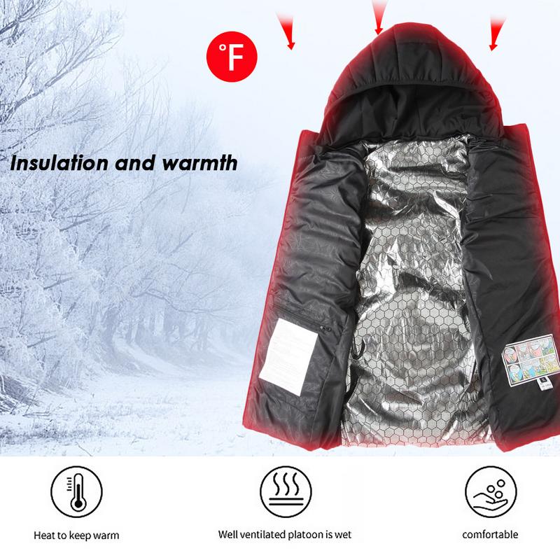 Men Outdoor USB Infrared Heating Vest Hooded Jacket Winter Electric Thermal Waistcoat For Sports Hiking Vest Clothing - Bekro's ART