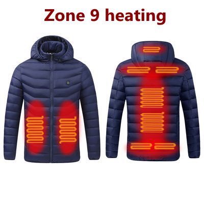 Men Winter Warm USB Heating Jackets Smart Thermostat Pure Color Hooded Heated Clothing Waterproof  Warm Jackets - Bekro's ART
