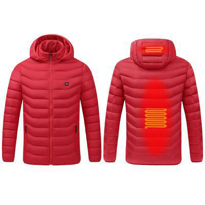 Smart Heating Clothes Winter Standing Collar Hooded Light Thin Heat Preservation Jacket Men's Electric Heating Thermostat Cotton Jacket - Bekro's ART